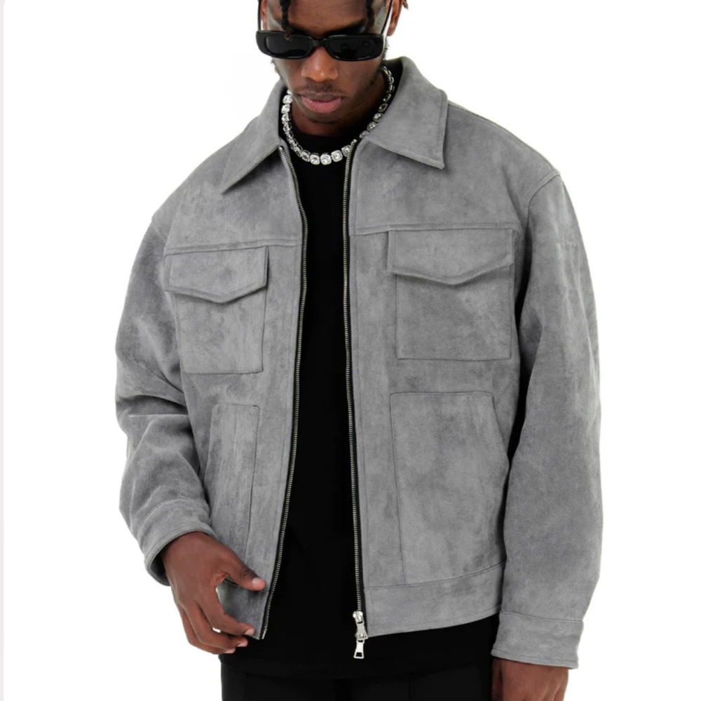 Suede Zip-Up Jacket